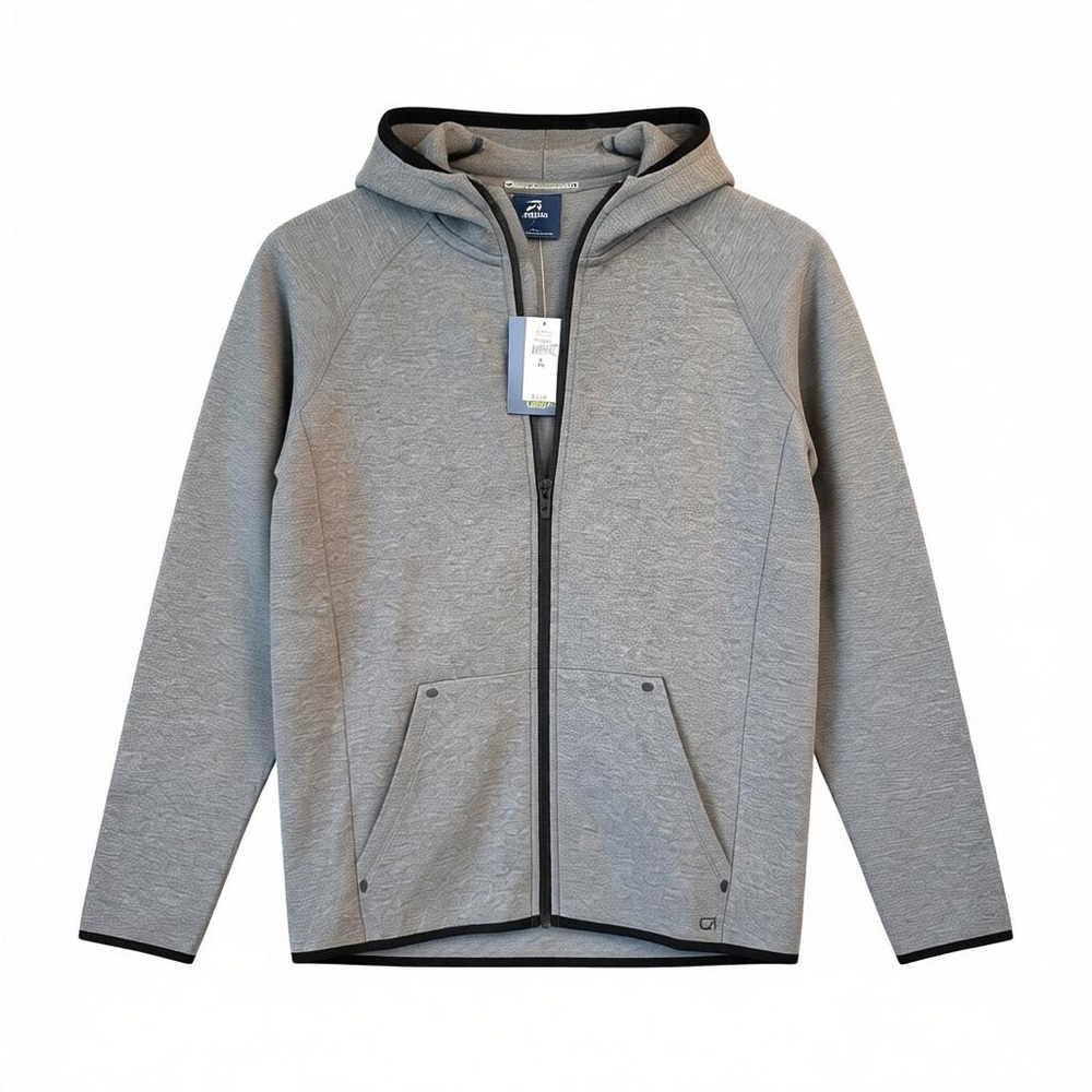 NWT GAPFit Kids' Fit Tech Full-Zip Hoodie Jacket Gray Heather